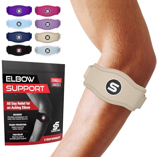 Sleeve Stars Tennis Elbow Brace for Women - Adjustable Tennis Strap, Golfers Elbow Brace for Men,...
