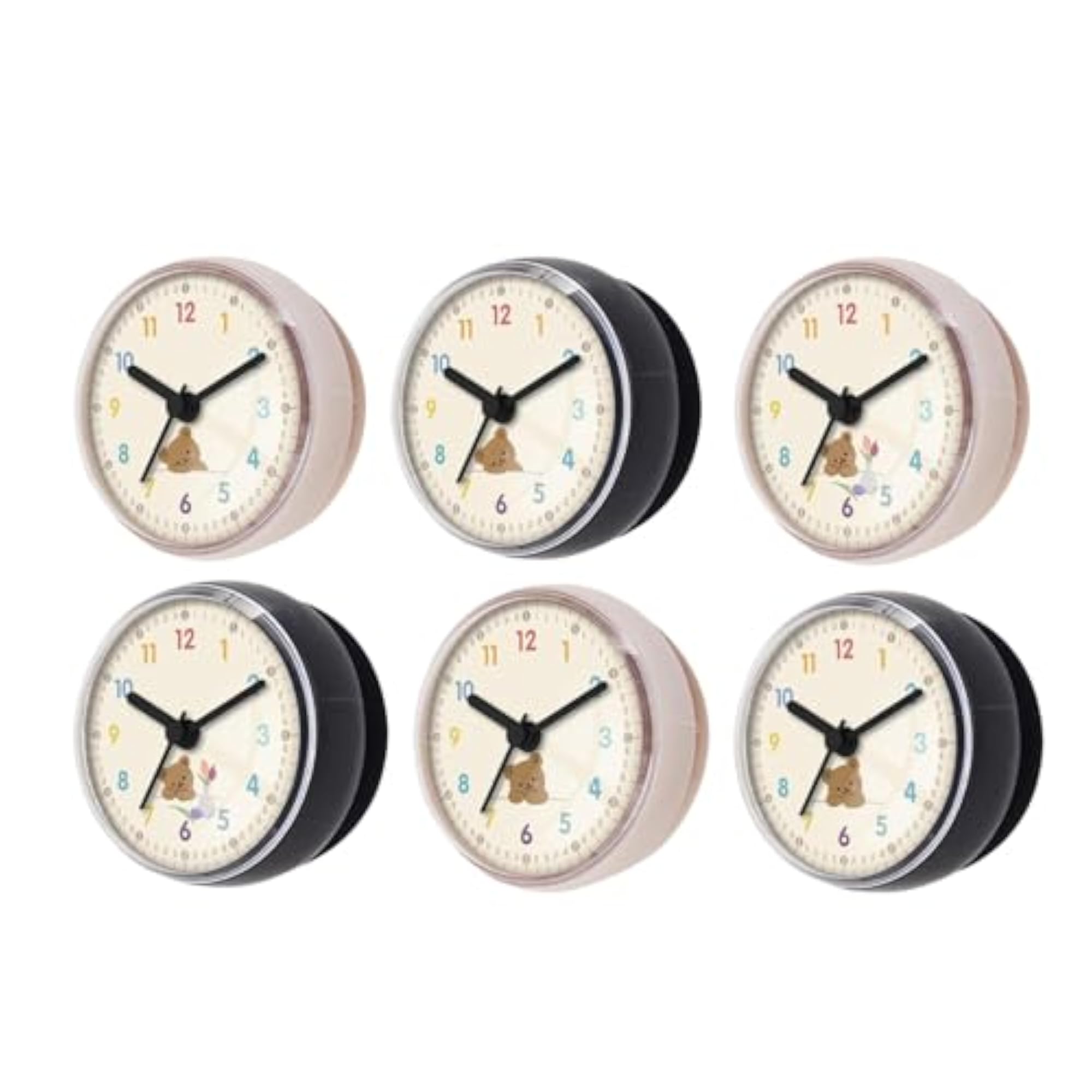 Compact Shower Clock with Suction Cup, White