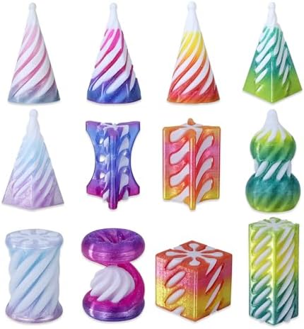 12 Pack 3D Printed Spiral Cone Fidget Toys, 12 Unique Shapes (No ...
