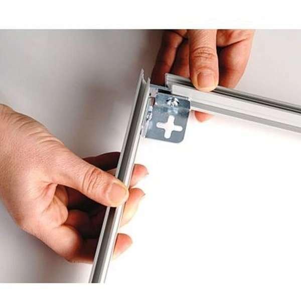 DisplayLager Bay Marco de una cara - 100 x 100 cm, marco de aluminio montado en la pared, plateado, 100 x 100 cm, cuadrado, para hogar, oficina o negocio