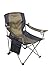 Kamp Rite Folding Camp Chair w/ 2 Cupholders and Detachable Footrest, Navy/Tan