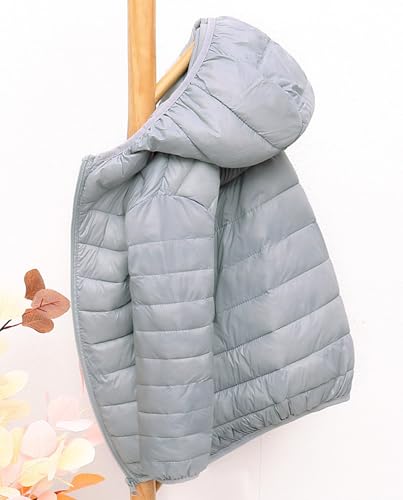 Image of solomate Boys Girls Winer Jacket Lghtweight Puffly Water-resistant Hooded Coat for Kids
