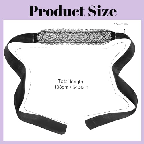 Lace Sleep Mask Adjustable Masquerade Eye Mask Elastic Lace Eyemask (Black)