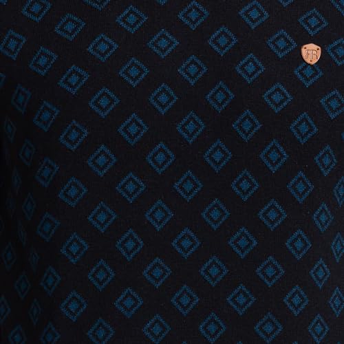 Image of Raymond Men's Regular Fit Acrylic Wool Blend Round Neck Jacquard Pattern Full Sleeve Sweater