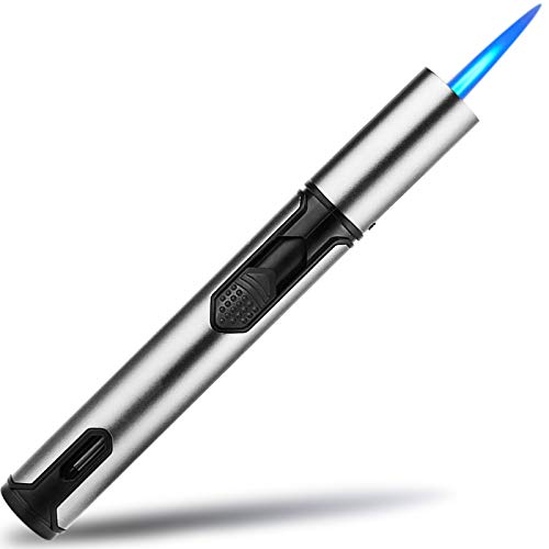 Anrapley Butane Torch Lighter, 6.0in Long Candle Lighter with Fuel Level Window, Windproof Pen...