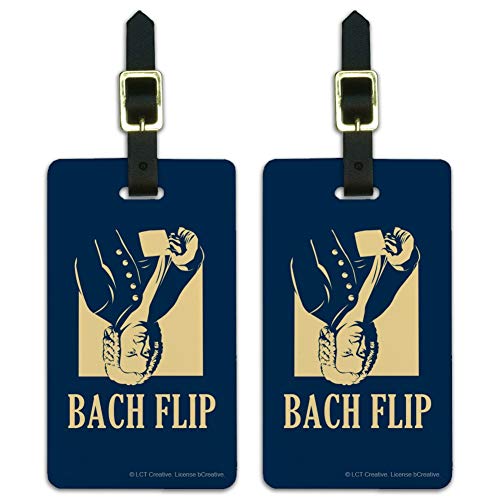 Bach Flip Back Johann Sebastian Classic Luggage ID Tags Cards Set of 2