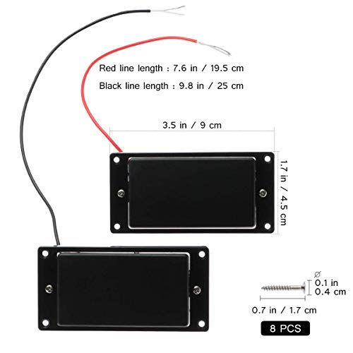 Foxnovo Professional Sealed Humbucker Pickups Set for Gibson Epiphone Les Paul Guitars (Black)