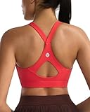 RUNNING GIRL High Support Sports Bras for Women, Molded Cup Running High Impact Sports Bra for Women Large Bust(3138_Deep Red_XL)