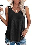OFEEFAN Womens Tops Flowy Womens Tank Tops Summer Loose Tank Tops for Women Basic Women Tops Black M