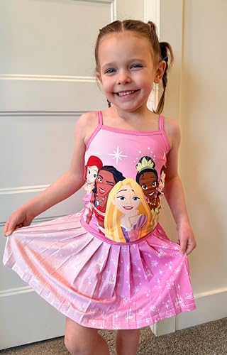 Image of Disney Minnie Frozen Stitch Princess Toddler Girls' Tennis Skirt Sets Kids Athletic Camisole Top & Skort 2 Piece Outfit 2-9Y