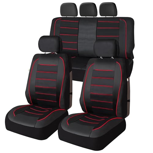 Image of Universal Fit Premier Leatherette Seat Covers - Full Set - Red