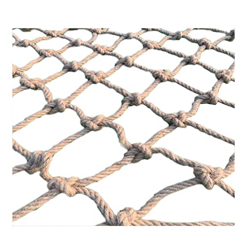 Schutznetz Hanfnetz, Kletterwand FüR Klettern HäNgematten Im Freien Hanfnetz Hanfseil Sicherheitsnetz Kletternetz Dekorative Hanfnetz Vogel Kletternetz 4mm(Farbe: Gelb, Größe: 1x1m(3.28X3.28ft) Cover