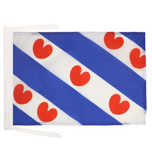 AZ FLAG Bandiera Provincia Di Frisia 45x30 cm - Bandierina Fryslân - Paesi Bassi 30x45 cm Cordicelle
