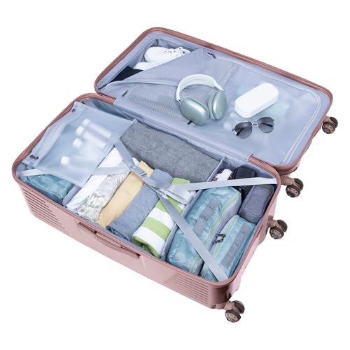 Traveler's Choice Ultimax II Polycarbonate Hardside Luggage with Spinner Wheels, Rose Pink, 31-Inch Large Trunk