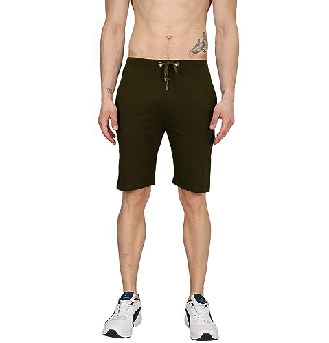 Image of Sleepynuts Regular Fit Terry Cotton Plain Shorts for Men