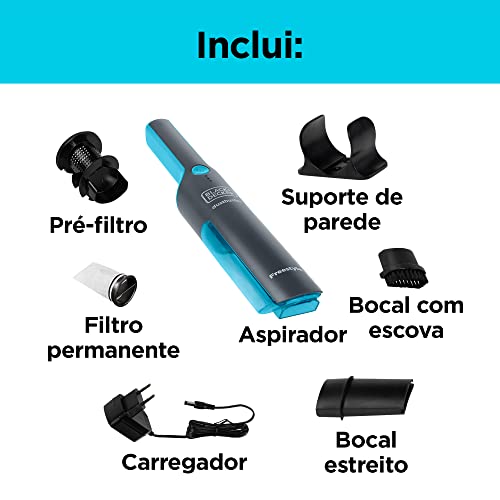 Black Decker Aspirador de Pó, Portátil, Leve e Prático, com Bateria, Freestyle, Modelo APB8200, Bivo