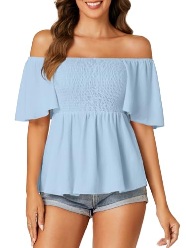Image of LYANER Women's Square Neck Cute Peplum Top