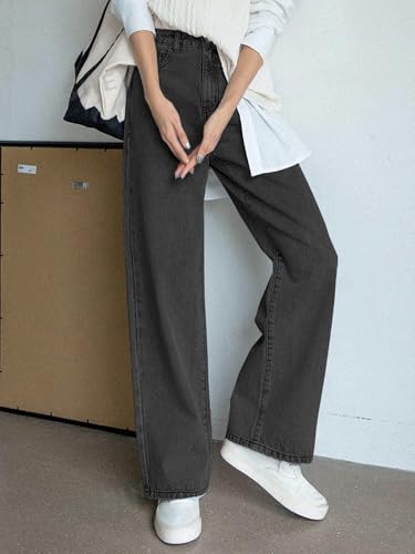 Image of GRECIILOOKS Baggy Jeans for Women | High Waist Wide Leg Stylish for Girls Trendy Women's Pant | Loose Jean for Women's | Jean for Womens