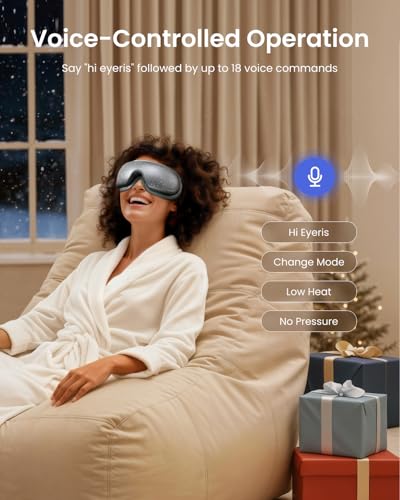 Image of RENPHO Limited Edition Eye Massager with Heat and Cooling Voice Control, Fathers Day Dad Gifts for Husband Men, FSA Eligible HSA, Eye Mask for Dry Eyes Head Tension and Stress Relief - Eyeris 3
