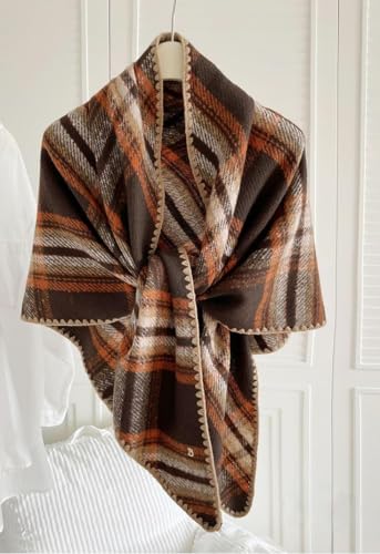 Women's Cashmere Shawl Wraps Open Front Poncho Cape Triangle Scarf Shoulder Cape Soft Warm Cover Up Cardigan 20254