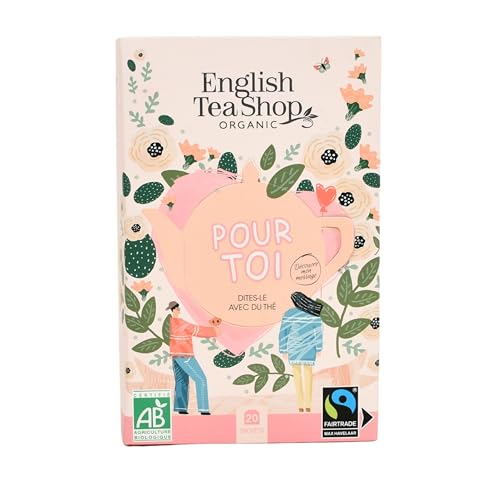 English Tea Shop - Pour toi - Assortiment de thé à offrir et à personnaliser avec un message - 5 mélanges dans une boîte de 20 sachets - Petit cadeau pas cher
