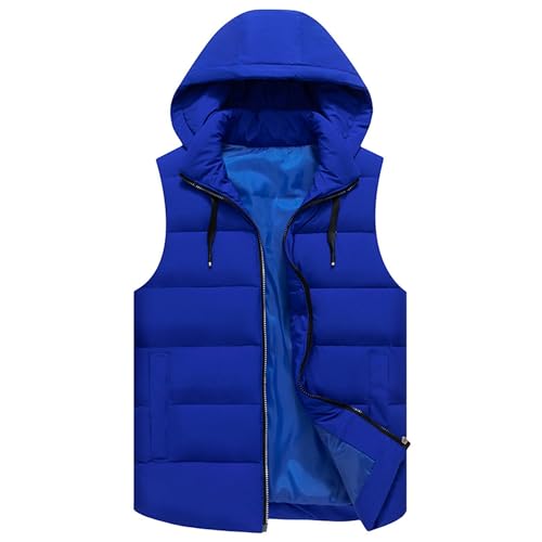 Hommes hiver outdoor vest imperméable doudoune sans manches matelassée à capuche