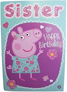 Official Peppa Pig Sister Birthday Card - Sister Happy Birthday
