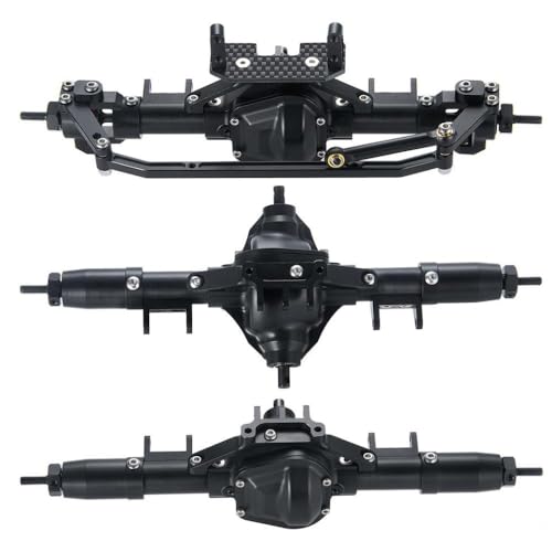 1/10 Scale RC Crawler Car Metal Axle Set Front Middle Rear Upgrade Parts Compatible with 1/10 Crawler Models(1Set)