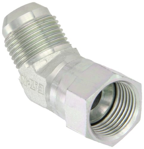 Eaton Aeroquip 2070-10-10S 45 Degree Swivel Nut Elbow, JIC 37 Degree End Types, Carbon Steel, 5/8 JIC(f) x 5/8 JIC(m) End Size, 5/8