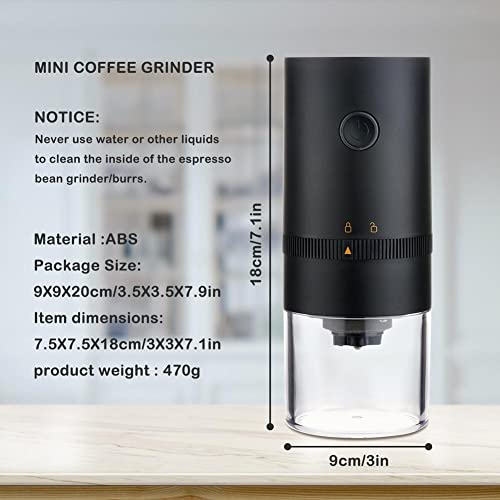 Tragbare elektrische Kaffeemühle mit 4 Tassen/28 ml, automatische konische Gratte, Kaffeemühle mit mehreren… – Bild 6