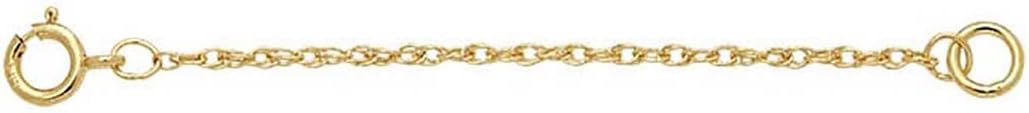 14K Yellow Gold Flat Cable 1.5 mm Chain or Anklets Extender, 2", 3" Length Priced Individually Findings, Collar Extensor Cadena (2)