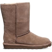 BEARPAW Womens Elle Short Winter Boot | 8" Suede Shoes | Sheepskin & Wool Blend Lining | Comfortable Boots for Women
