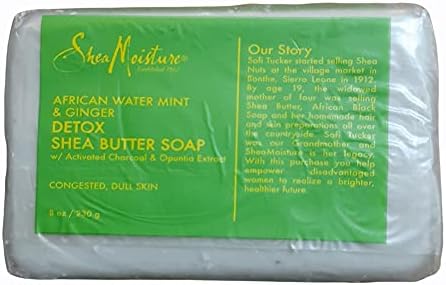 SheaMoisture Detox Shea Butter Bath Soap for Sensitive Skin African Water Mint 8 oz
