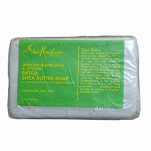SheaMoisture Detox Shea Butter Bath Soap for Sensitive Skin African Water Mint 8 oz