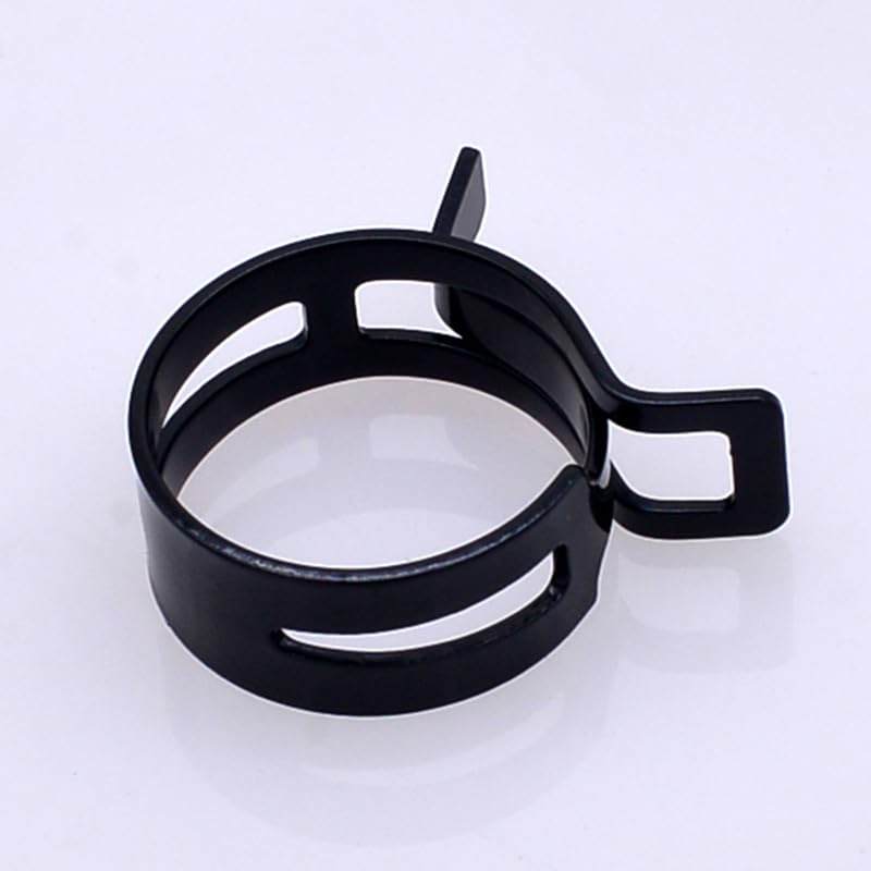 10Pcs/Lot Black 65MN Manganese Steel ch Spring Hose Clamp 5mm-27mm Elastic Steel Buckle Water Pipe Hoop (Size: ID 17mm)