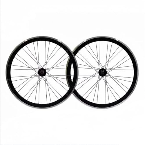 TLTDSMY Juego de ruedas de bicicleta de engranaje fijo 700C, freno en V, rueda libre, bujes sueltos, llantas delanteras y traseras de 40 mm