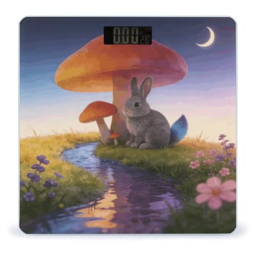 Báscula digital para baño con pantalla LCD grande miniatura 1