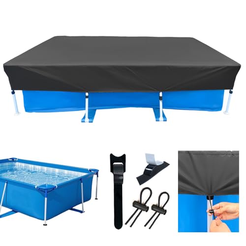 300 x 200 cm Schwimmbad Abdeckung Rechteckig 2x3m Rectangle Pool Cover Rechteckige Pool Abdeckung mit Schnüre Design Staubdicht Wasserdicht Rechteck Rahmen Pool Abdeckungen für Oberirdischen Pool