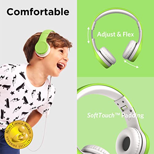LilGadgets Connect+ Foldable Wired Kids Headphones (Green) — view 2