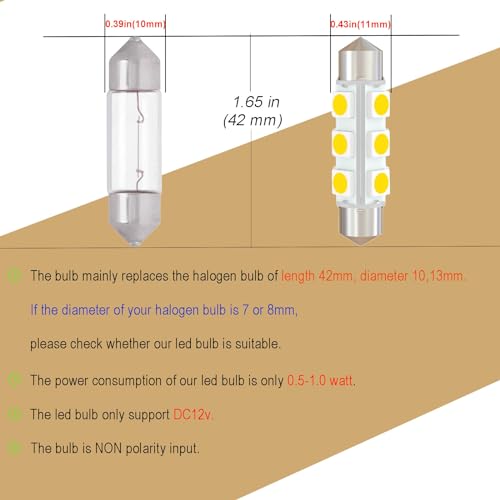 Bombilla LED Festoon 42mm 12V 6 unidades Blanco Natural miniatura 5