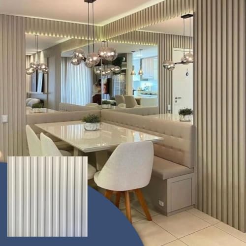 Kit 6 Placas Painel Ripado Decorativo Flexivel Impermeavel Relevo Revestimento Parede Encaixe 3d Pvc