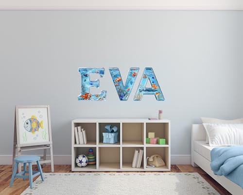 Vinilo decorativo pez tropical con nombre personalizado miniatura 4