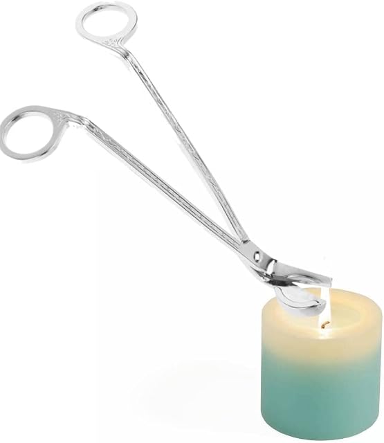 Hztyyier Candle Wick Trimmer Scissor, 6.9 Inch Oil Lamp Candle Accessories Trimmer Scissors Deep Into Candles to Cut Spent Wicks(Sliver)
