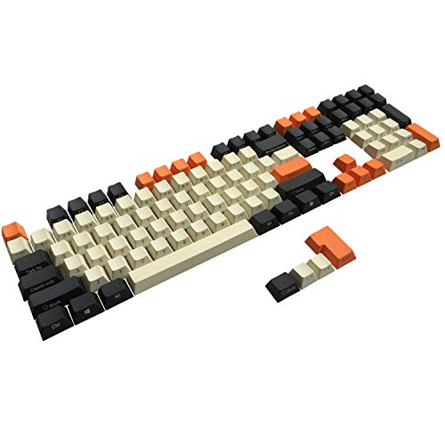 PBT Keycaps Kit de touches non rétroéclairé Cherry MX avec extracteur de touches pour 87/104/108 MX Commutateurs ANSI Clavier de jeu mécanique Side Printed charbon