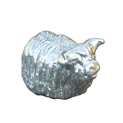 Figurine Vache Écossaise, Petite Vache, Porte-Bonheur Vache Écossaise, Fait Main en Étain. Made in France, par William Sturt, des Étains de Jumilhac