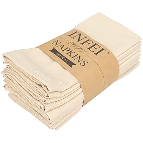 INFEI weich Baumwoll-Leinen gemischt Abendessen Cloth Servietten Cover
