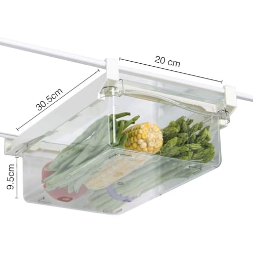 Image of oddpod Pack of 2 - Clear Refrigerator drawer organizer /Removable Fridge organizer bins, shelf food storage box for Fruits, Vegetables, Meat, Fish and more.