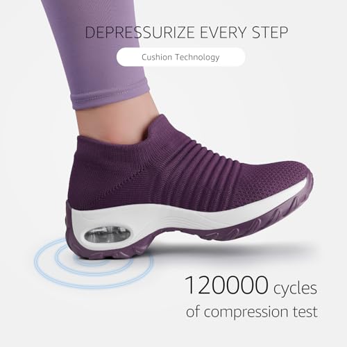 Image of HKR Women Walking Shoes Cushioned Slip On Sneakers