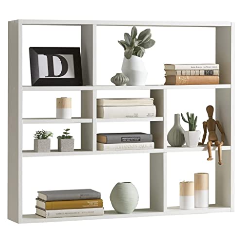 FMD Möbel 269-001 Estante de Pared Madera, Blanco, 90 x 16 x 78,5 cm