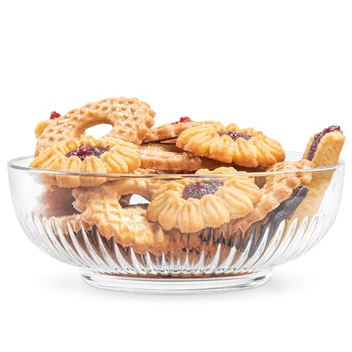 KONZEPT Fuente de vidrio 17 cm, Cuenco de vidrio para almacenamiento de frutas, apto para lavavajillas, ideal para ensaladas, aperitivos, velas